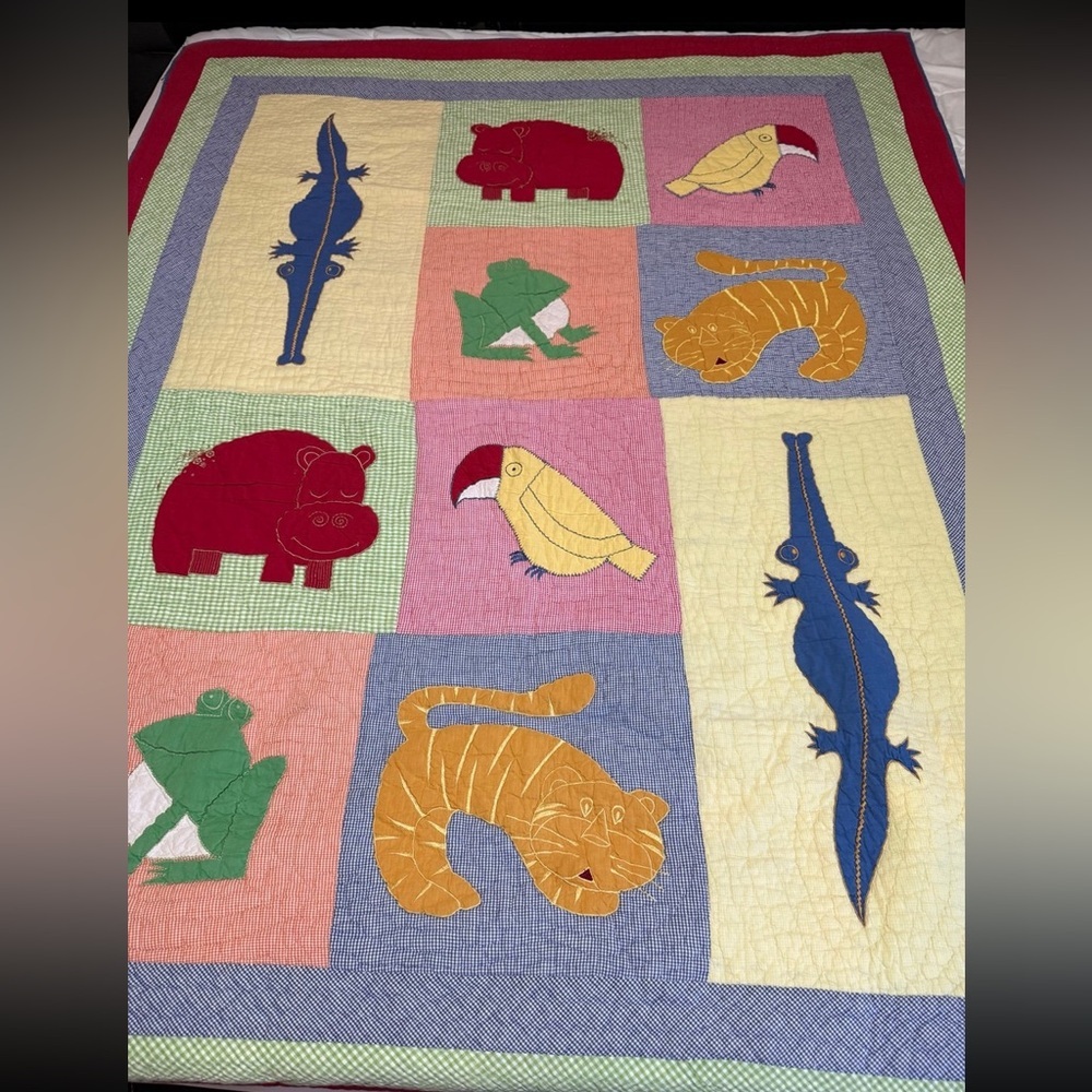 The company store kids zoo animal quilt vintage discontinued full size